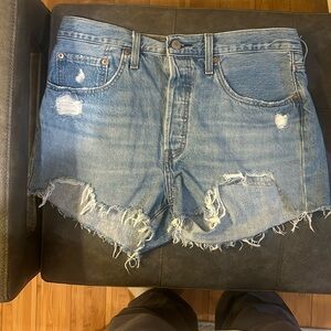 Distressed Levi Jean Shorts